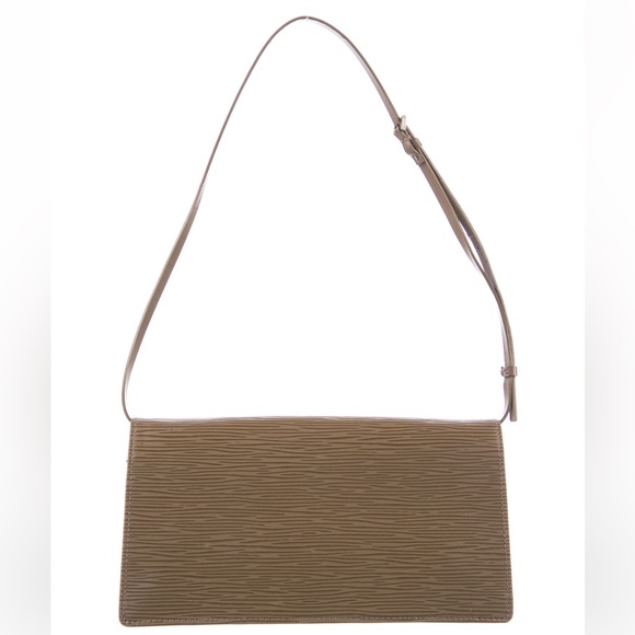 Louis Vuitton LV Tan Neutral Authentic Epi Shoulder Wallet Clutch Handbag Bag - Picture 3 of 5